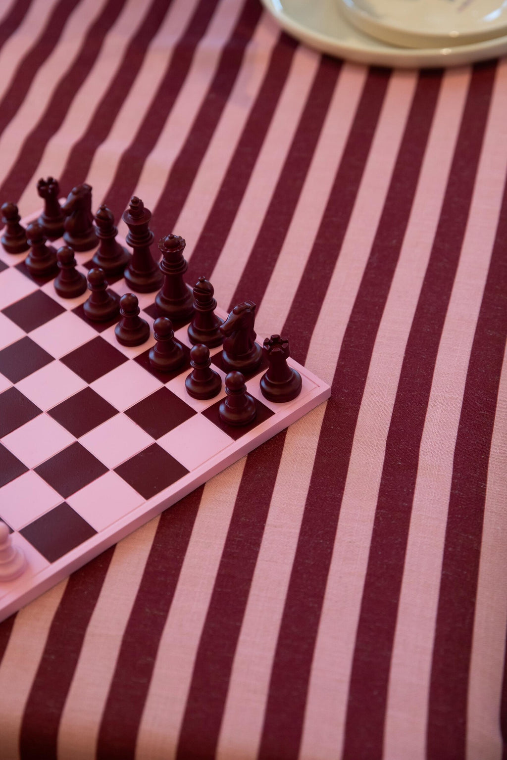 Handmade Pink & Burgundy Chess Set