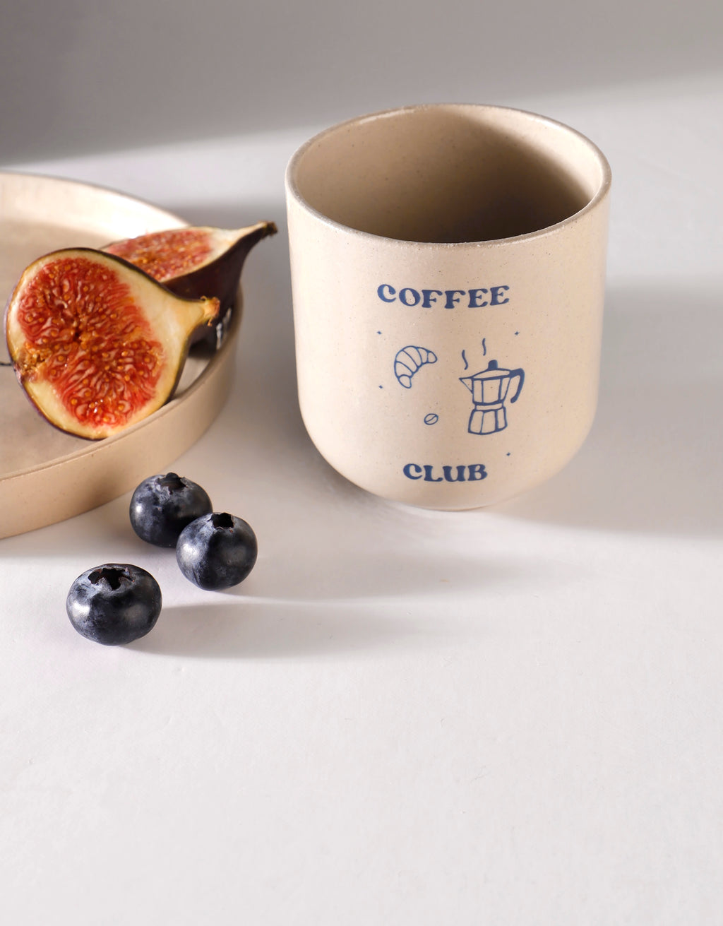 Handmade Coffee Club Ceramic Stoneware Handleless Cup