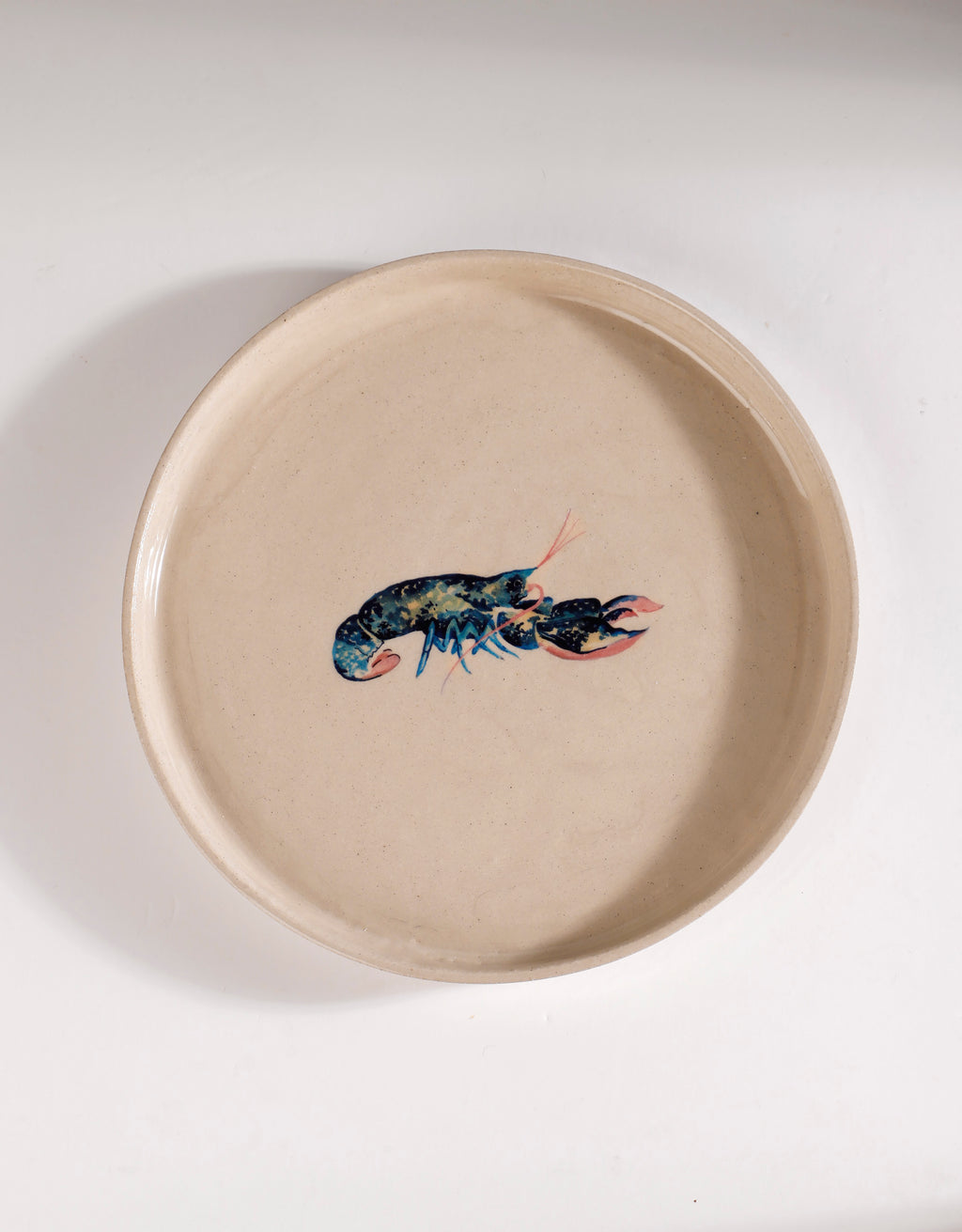 Handmade Blue Green Lobster Ceramic Stoneware Side Plate