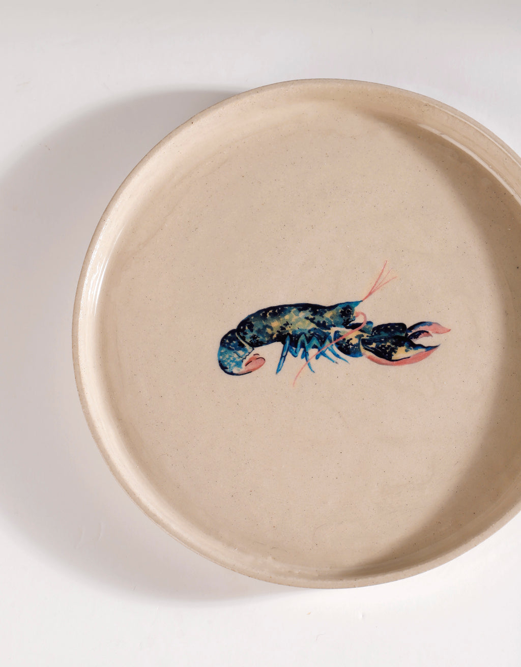 Handmade Blue Green Lobster Ceramic Stoneware Side Plate