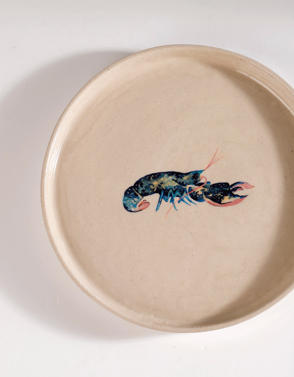 Handmade Blue Green Lobster Ceramic Stoneware Side Plate