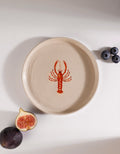 Handmade Coral Red Lobster Ceramic Stoneware Side Plate