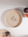 Handmade Roaching Greyhound Playing with Star Ceramic Stoneware Side Plate
