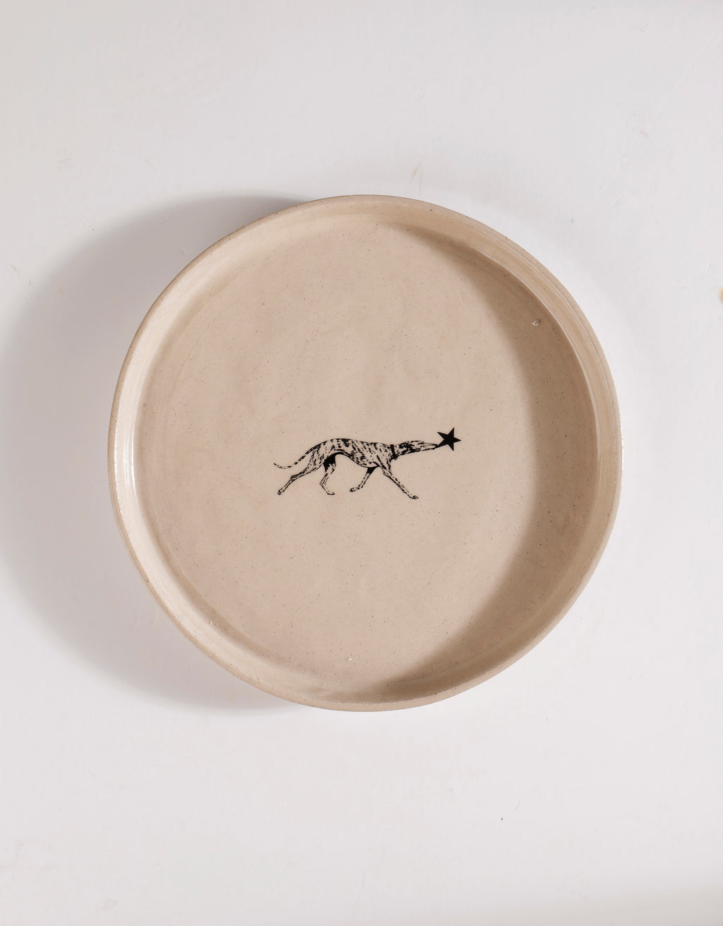 Handmade Black Brindle Greyhound Ceramic Stoneware Side Plate
