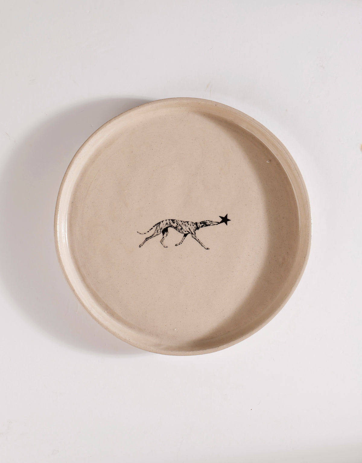 Handmade Black Brindle Greyhound Ceramic Stoneware Side Plate