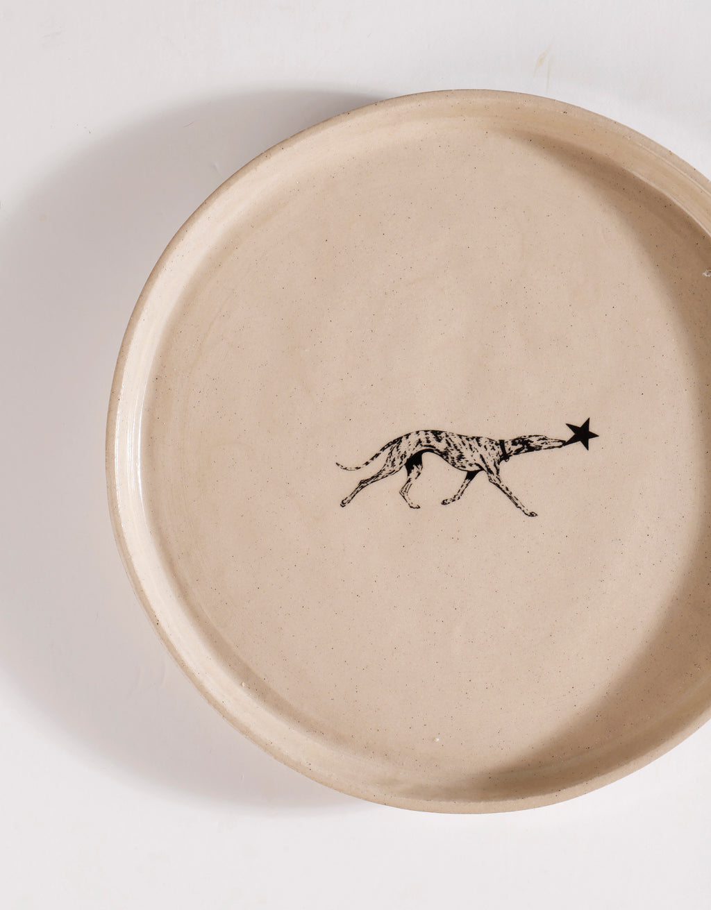 Handmade Black Brindle Greyhound Ceramic Stoneware Side Plate