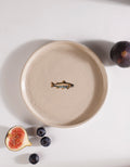 Handmade Stickleback Silver Blue Fish Ceramic Stoneware Side Plate