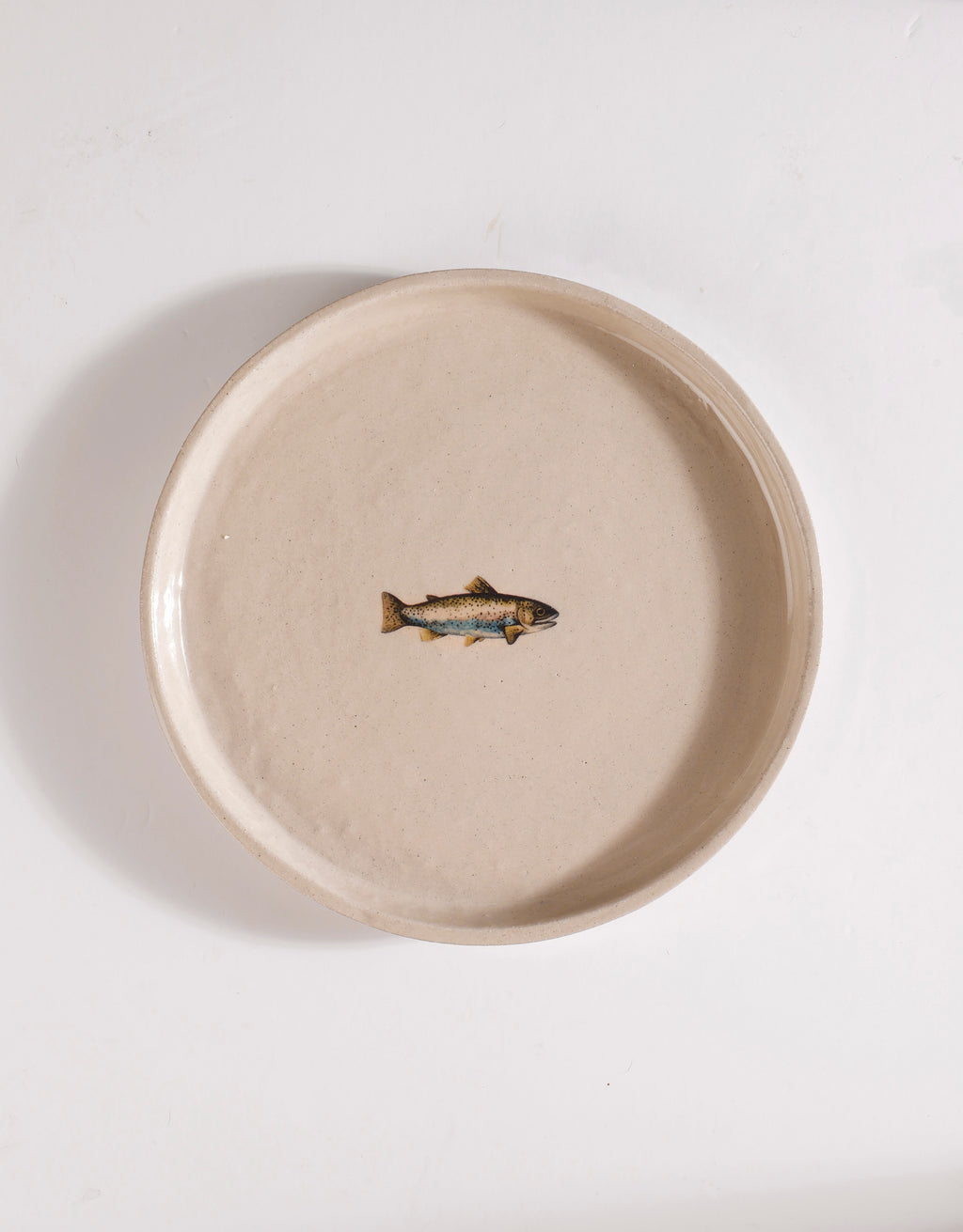 Handmade Stickleback Silver Blue Fish Ceramic Stoneware Side Plate