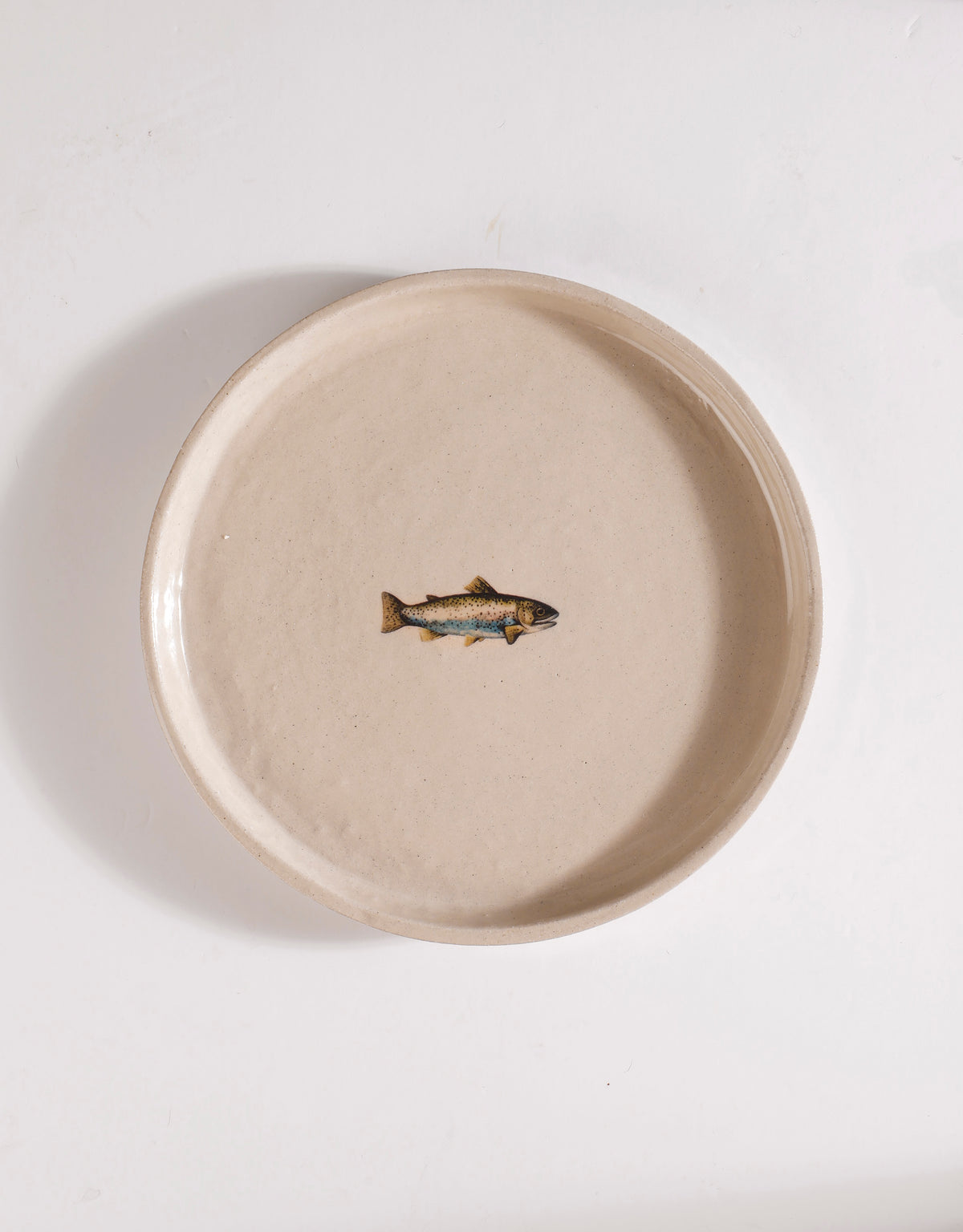Handmade Stickleback Silver Blue Fish Ceramic Stoneware Side Plate