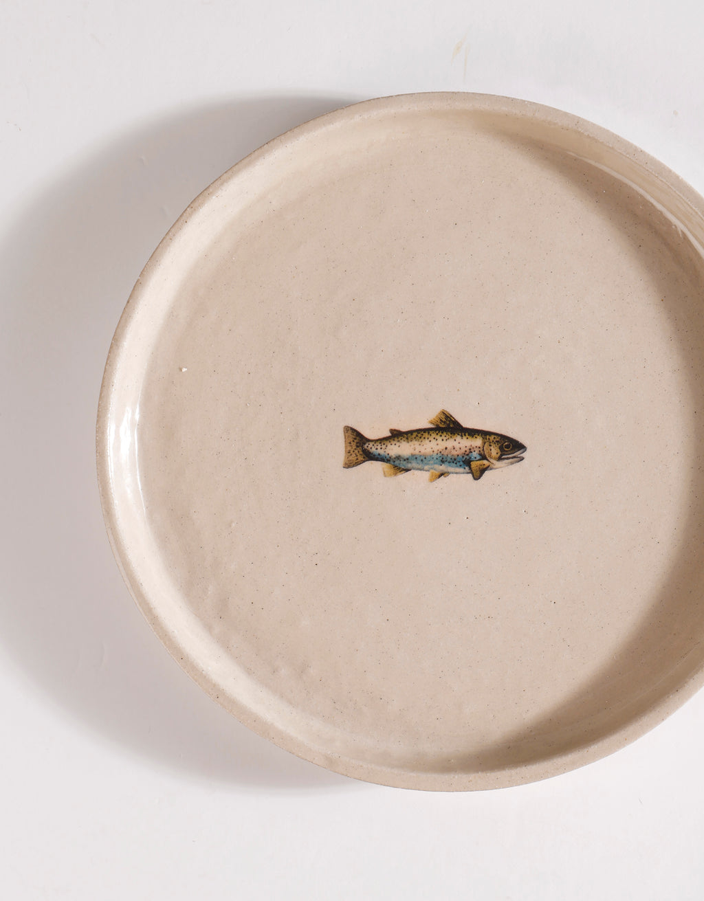 Handmade Stickleback Silver Blue Fish Ceramic Stoneware Side Plate