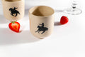Handmade Cowboy Wraparound Ceramic Stoneware Cup