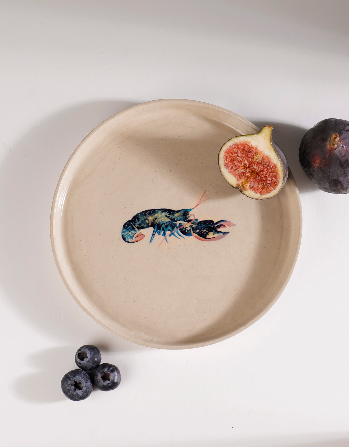 Handmade Blue Green Lobster Ceramic Stoneware Side Plate