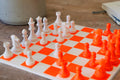 Handmade Neon Orange & White Chess Set